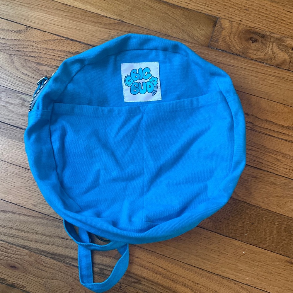 Big Bud Press Blue Round Canvas Crossbody Bag